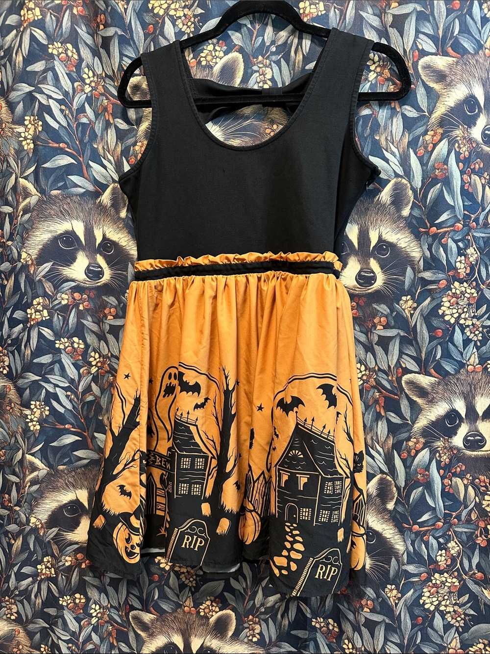 Sourpuss Orange Haunted House Dress Size Large